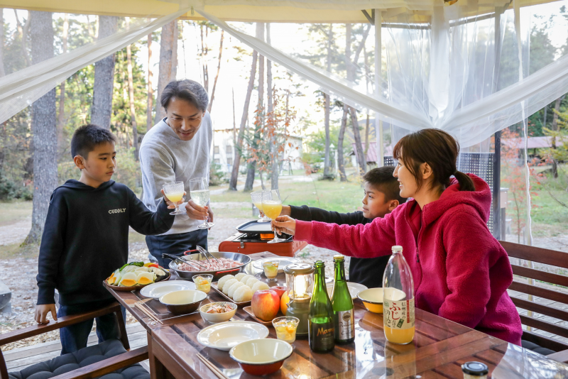 【2食付】幻の“さんさん豚”BBQ＆りんご畑の絶品ホットサンド（16時半までチェックインプラン）