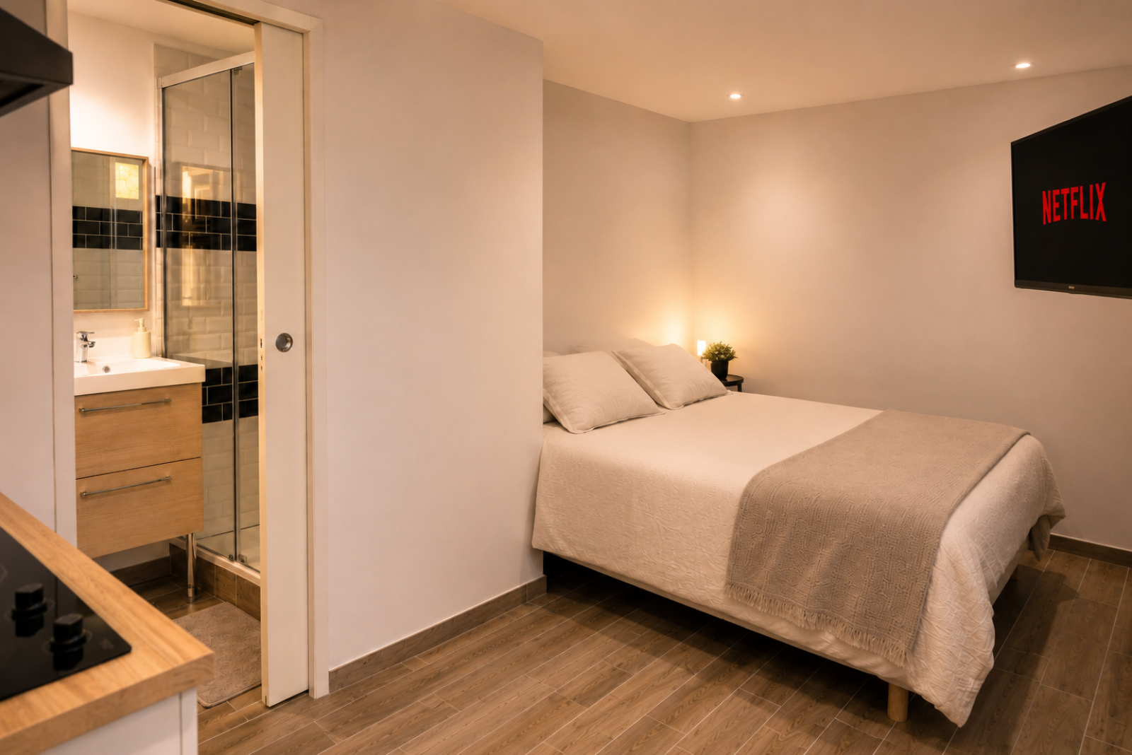 Studio Tout Équipé à Rouen — kitchenette équipée